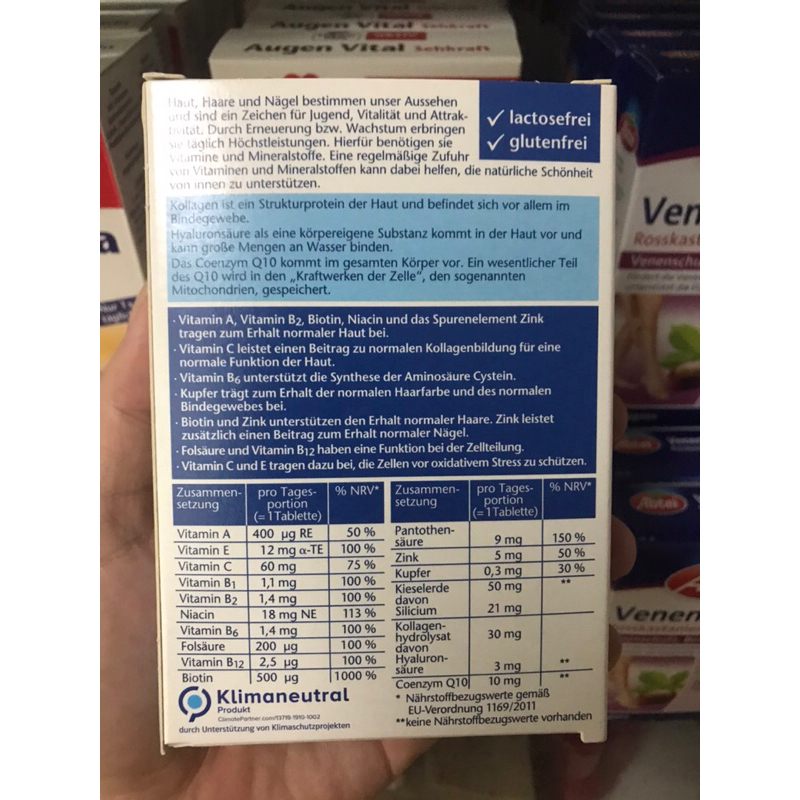 Viên uống đẹp tóc móng da Haut+ Haare Doppelherz, giúp làn da trẻ đẹp, tóc dày khỏe đẹp, móng tay sáng hồng