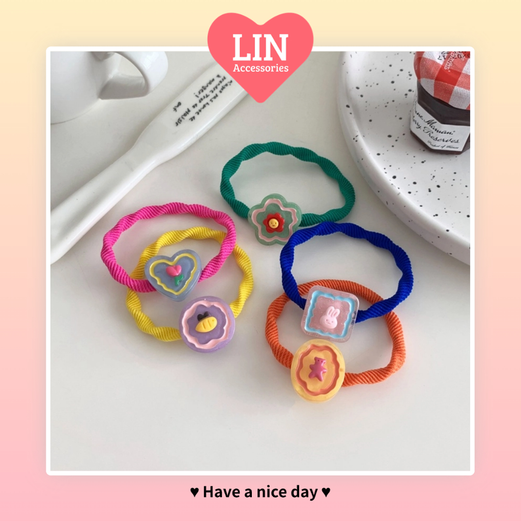 Thun Cột Tóc Màu Sắc Nhiều Hình Dễ Thương LIN