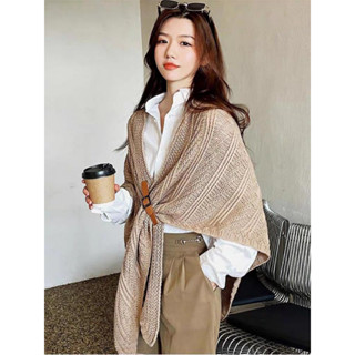  Khăn Choàng Tam Giác 2in1 vừa là khăn  áo choàng chất Len thừng cashmere  phong cách Hàn Quốc 