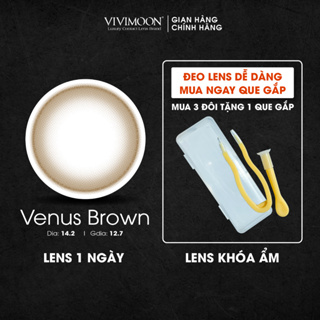 Lens khóa ẩm cận VIVIMOON 1 ngày màu nâu tự nhiên Venus Brown