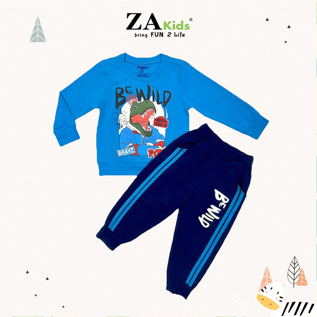 Bộ Quần Áo Thun Tay Dài  Dáng Thể Thao Cho Bé Trai  Yoko Kid's Fashion Y22376TD
