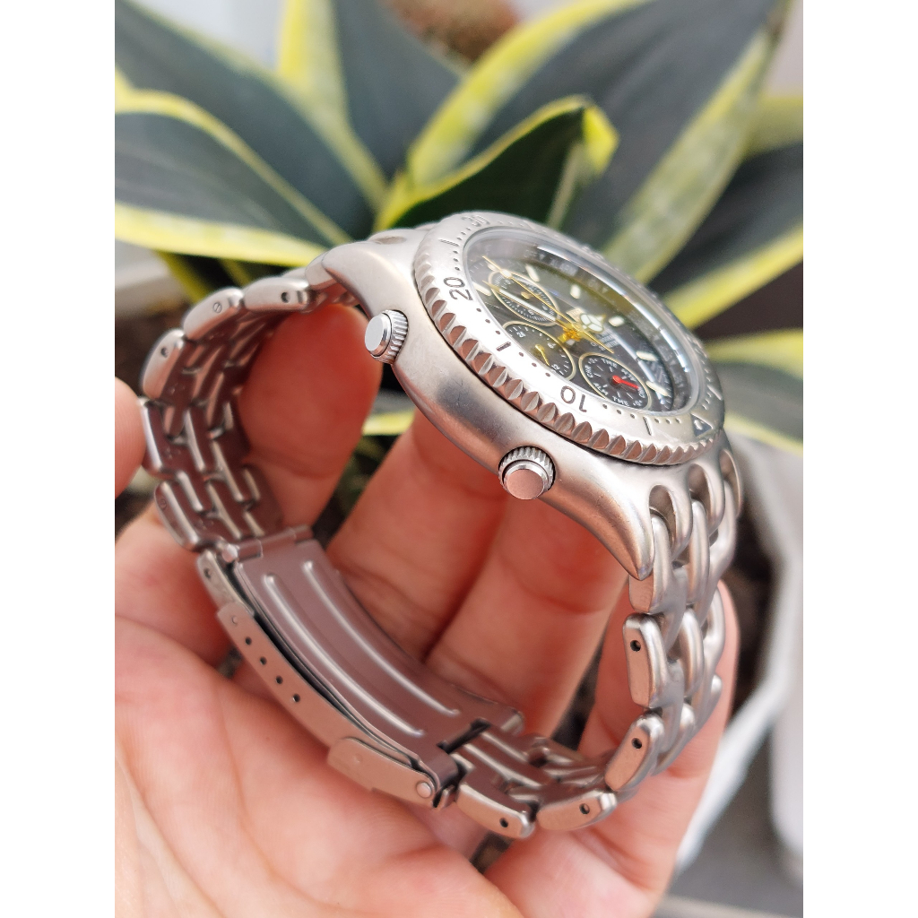 Đồng hồ nam Elgin 6 kim titan Chronograph chạy pin hàng Si