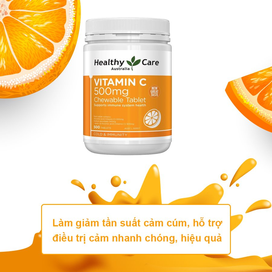Viên uống bổ sung vitamin C Healthy Care Vitamin C 500mg 500 viên