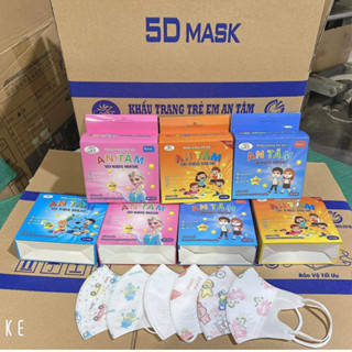 Hộp 20 Chiếc Khẩu trang y tế 5D cho bé 3 lớp Vải Không Dệt & Giấy Kháng Khuẩn