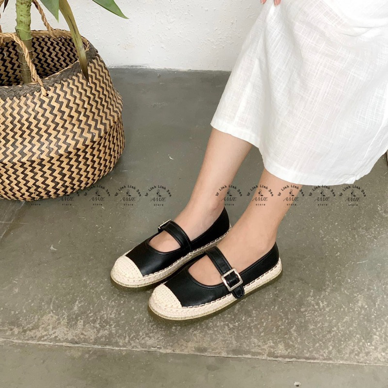 Giày Búp Bê Mềm Viền Cói