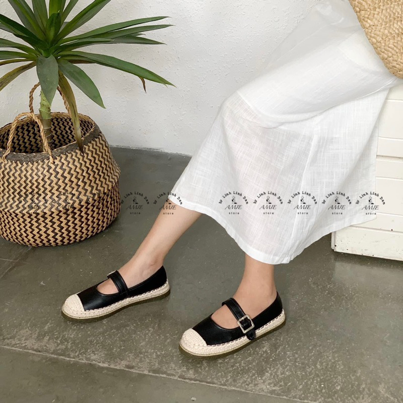 Giày Búp Bê Mềm Viền Cói