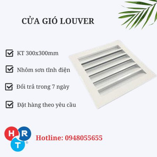 Cửa gió nan Z 300x300mm , cửa louver kèm lưới chắn côn trùng, cửa gió chớp