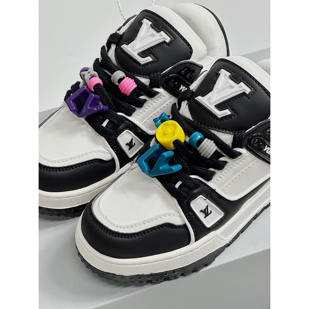 Giày thể thao Lo..uis Vuit__ton Sneakers Trainer Maxi ĐEN full, Giày thể thao LV ĐEN KÈM DÂY FULL STICK