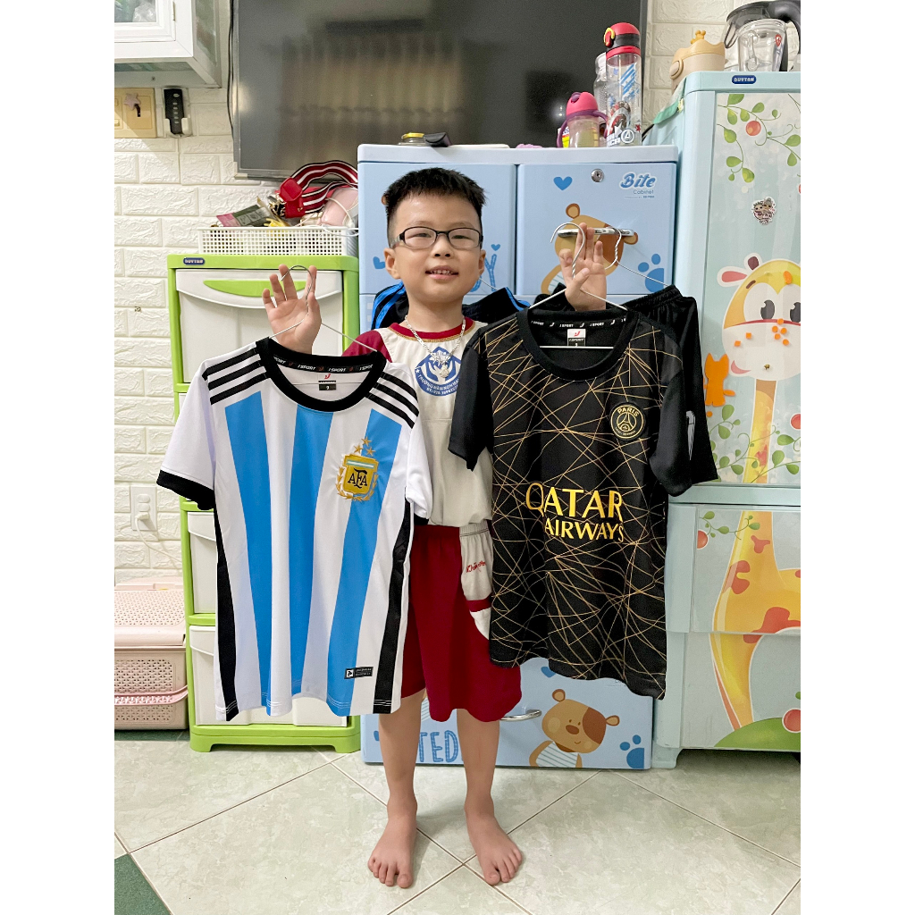 Quần áo bóng đá trẻ em Arsenal logo thêu thun lạnh cao cấp A5