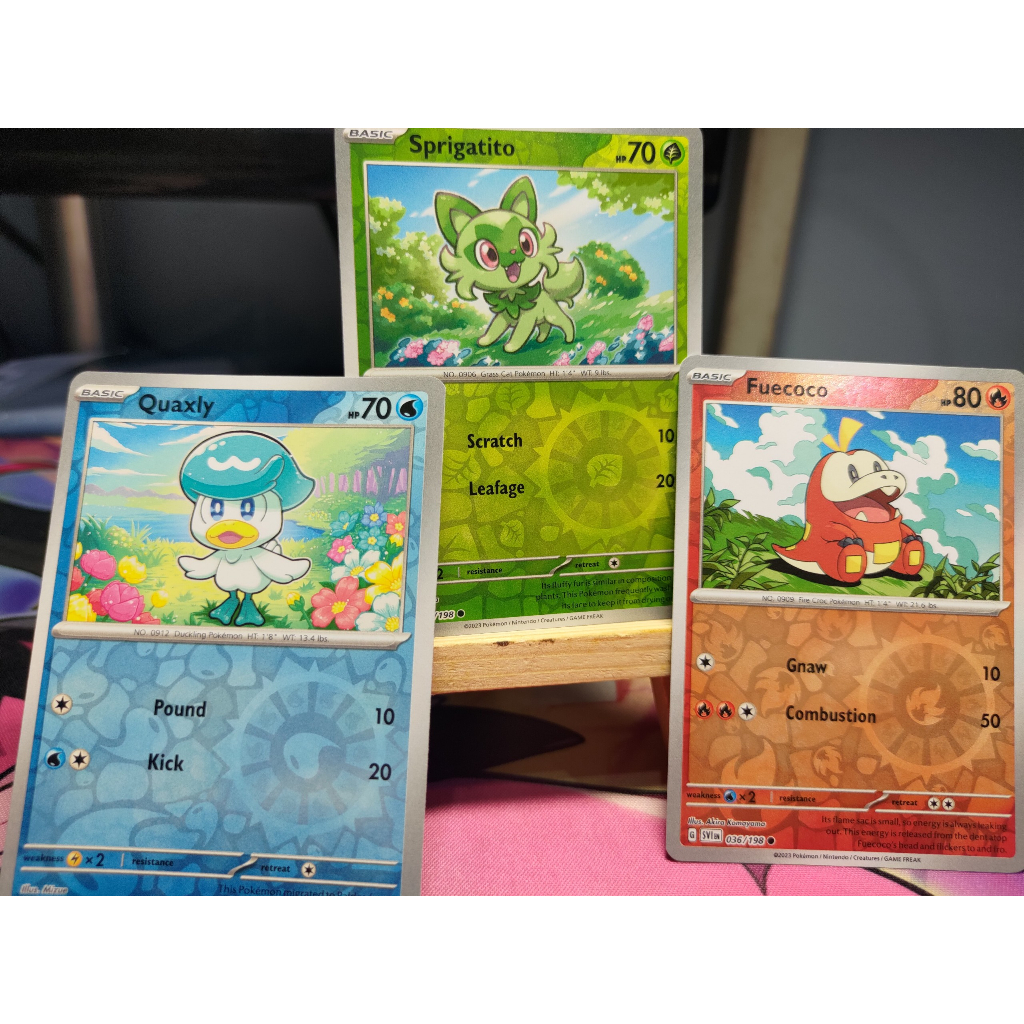 Combo 3 Thẻ Pokemon Sprigatito, Quaxly và Fuecoco - SVIEN
