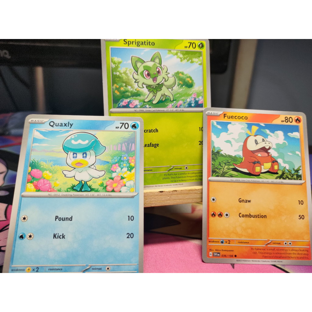 Combo 3 Thẻ Pokemon Sprigatito, Quaxly và Fuecoco - SVIEN