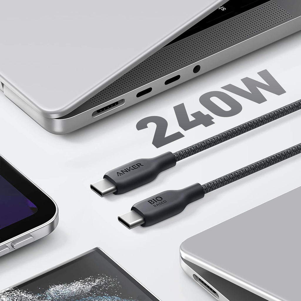 Dây cáp sạc nhanh Anker 544 240w Type C - Type C Bio - Based Nylon sạc siêu nhanh 25w 45w 60w 100w 140w 3astore