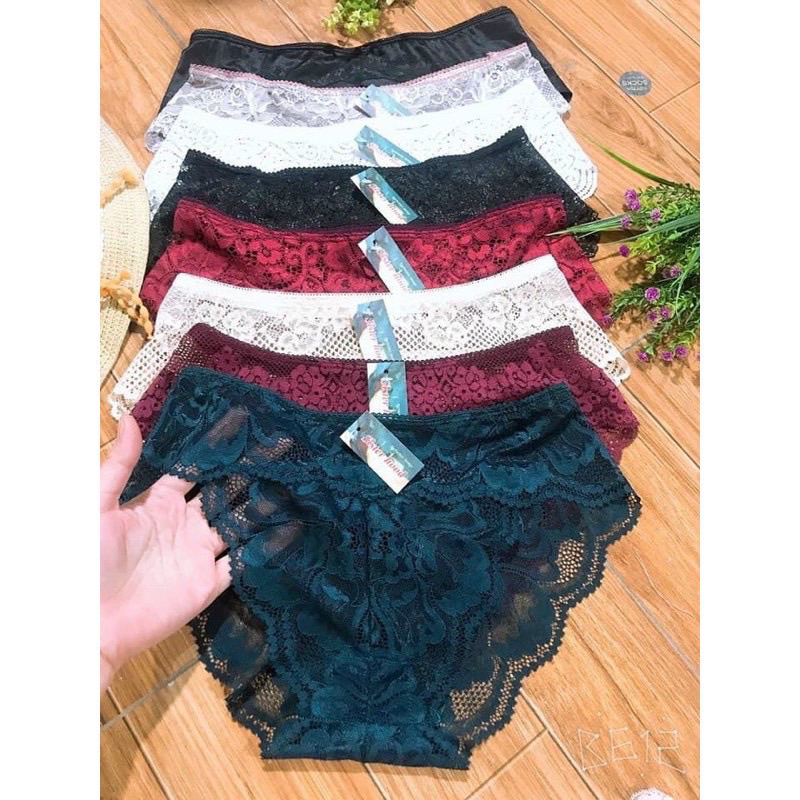 Quần LÓT REN Cạp Viền Sóng không đường may mềm mại mỏng mát dưới 60kg, giao màu ngẫu nhiên