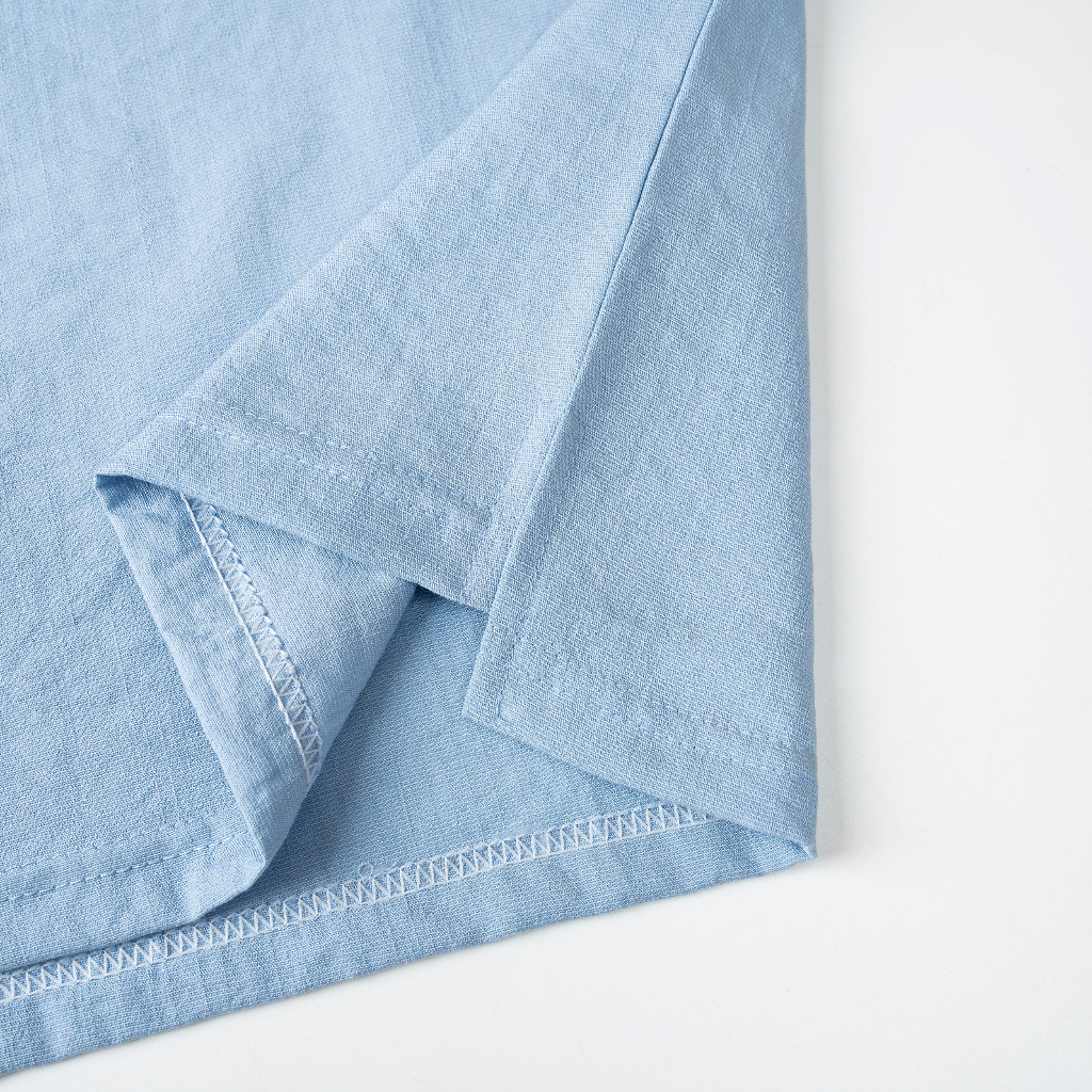 Bộ Đùi Nam Áo Cổ Viền Tròn Quần Đùi Vải Đũi Mềm Mịn Mát Nhẹ Thoáng Thấm Hút Mồ Hôi Tốt