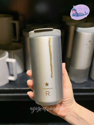   Authentic  STARBUCKS RESERVE BÌNH GIỮ NHIỆT GOLD GRAY 355ML 