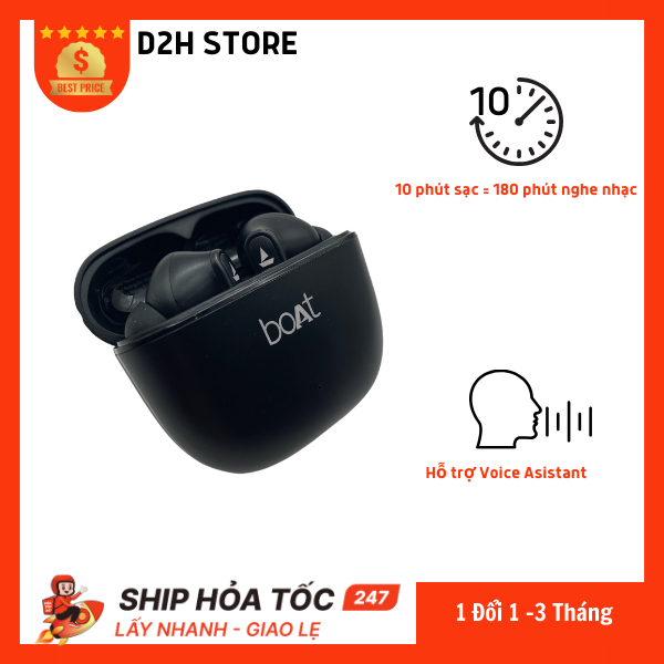 Tai nghe không dây/ tai nghe bluetooth chính hãng Ấn Độ BOAT AIRDOPE115