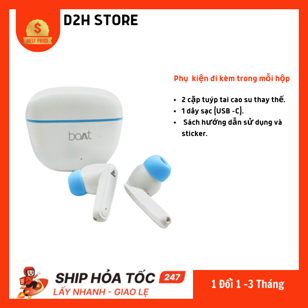 Tai nghe không dây/ tai nghe bluetooth chính hãng Ấn Độ BOAT AIRDOPE115