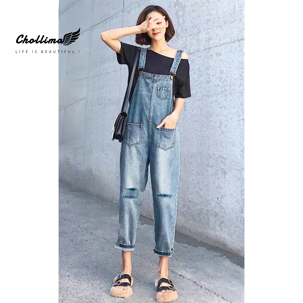 Yếm jeans dài rách Chollima YJ002 phong cách trẻ trung năng động phù hợp mọi lứa tuổi