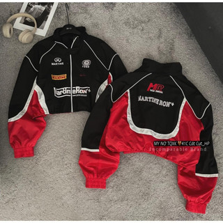 Áo khoác croptop mặt in trước sau , chất gió cao cấp 2 lớp dày dặn chuẩn i hình , hàng quảng châu COOL STORE N04