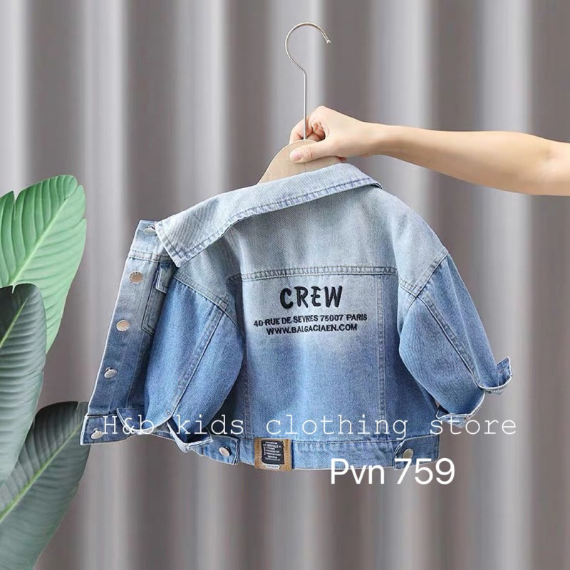 Áo khoác bò cho bé trai phong cách hàn quốc vải bò mềm