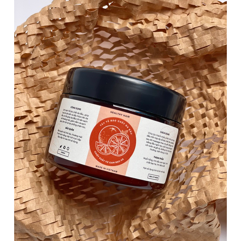 Tẩy tế bào chết da đầu Cam bạc hà - Healthy Hair giúp kiềm dầu, giảm gàu và làm phồng chân tóc