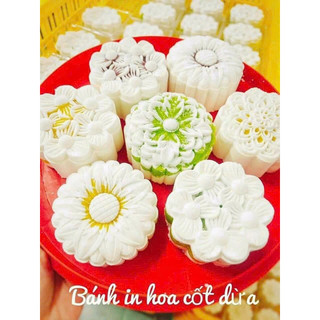 BÁNH IN HOA CỐT DỪA MIX 4 vị (Chay Mặn đều dùng được, Hộp 4 bánh)