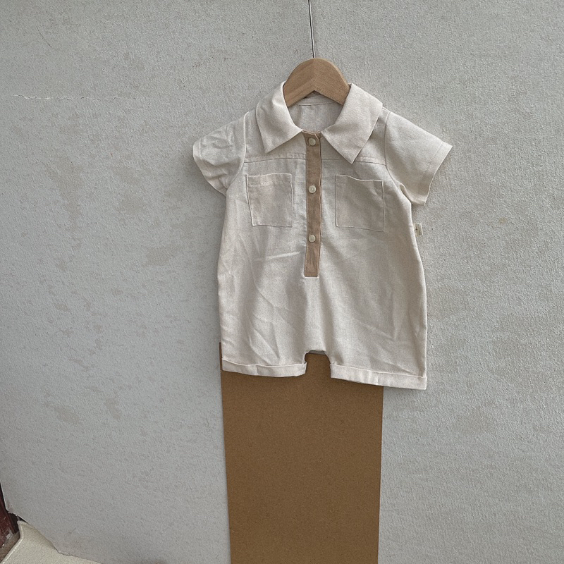 Bộ liền thân lửng 2 túi ngực cho bé trai Tiệm Su Kids