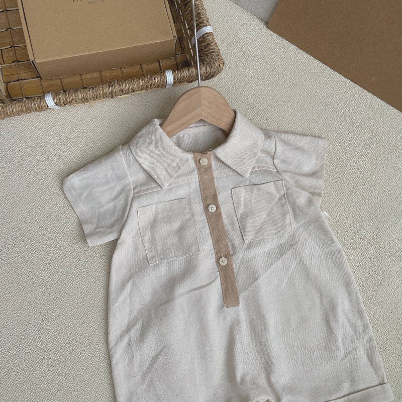 Bộ liền thân lửng 2 túi ngực cho bé trai Tiệm Su Kids