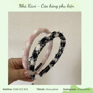 Băng đô vải len kẻ sọc cỡ nhỏ