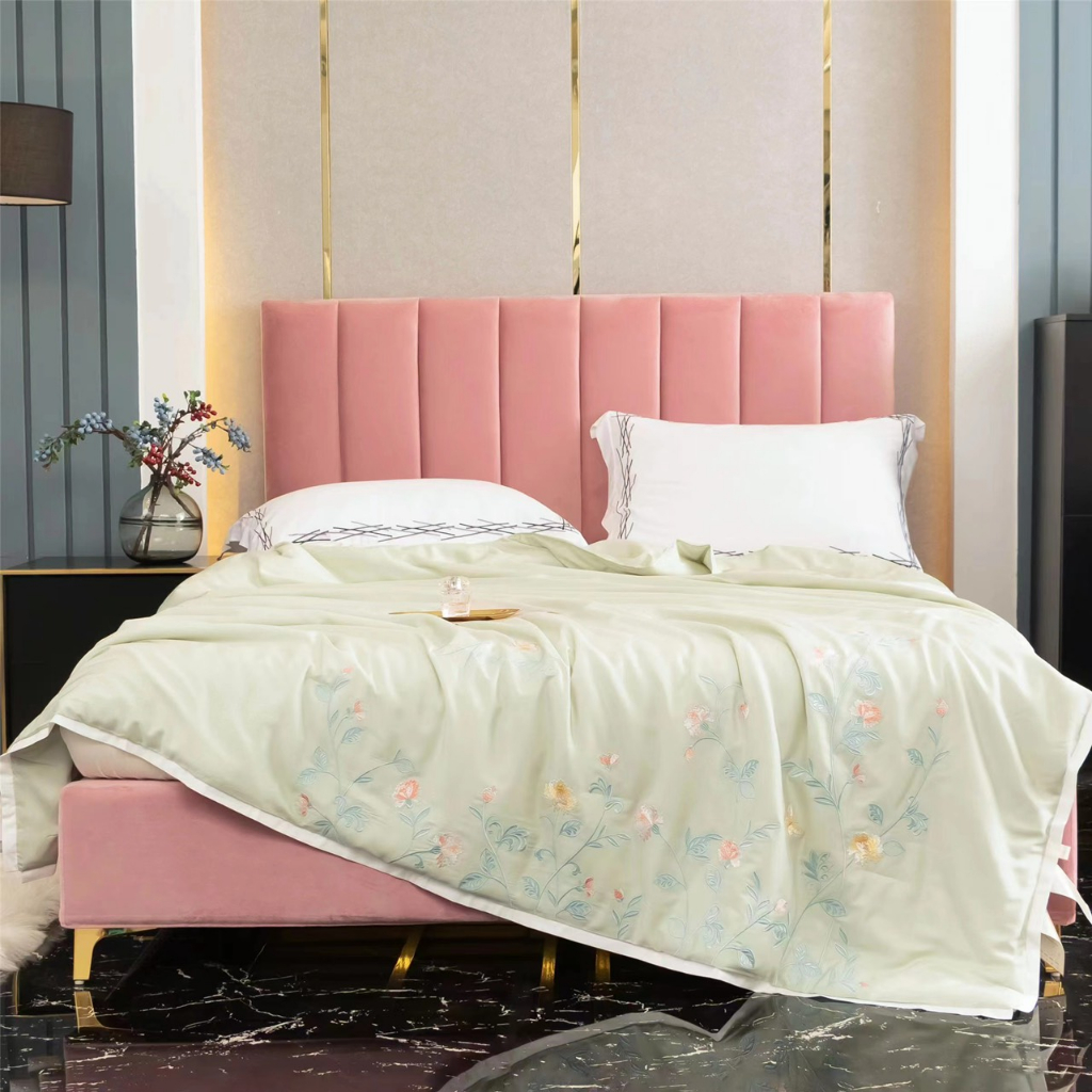 CHĂN THÊU TENCEL, CHĂN TENCEL 100% CAO CẤP