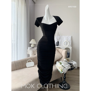 Đầm váy nữ tay ngắn ôm nhún eo hở lưng phong cách hàn quốc siêu tôn dáng, sang chảnh diện đi tiệc, đi chơi