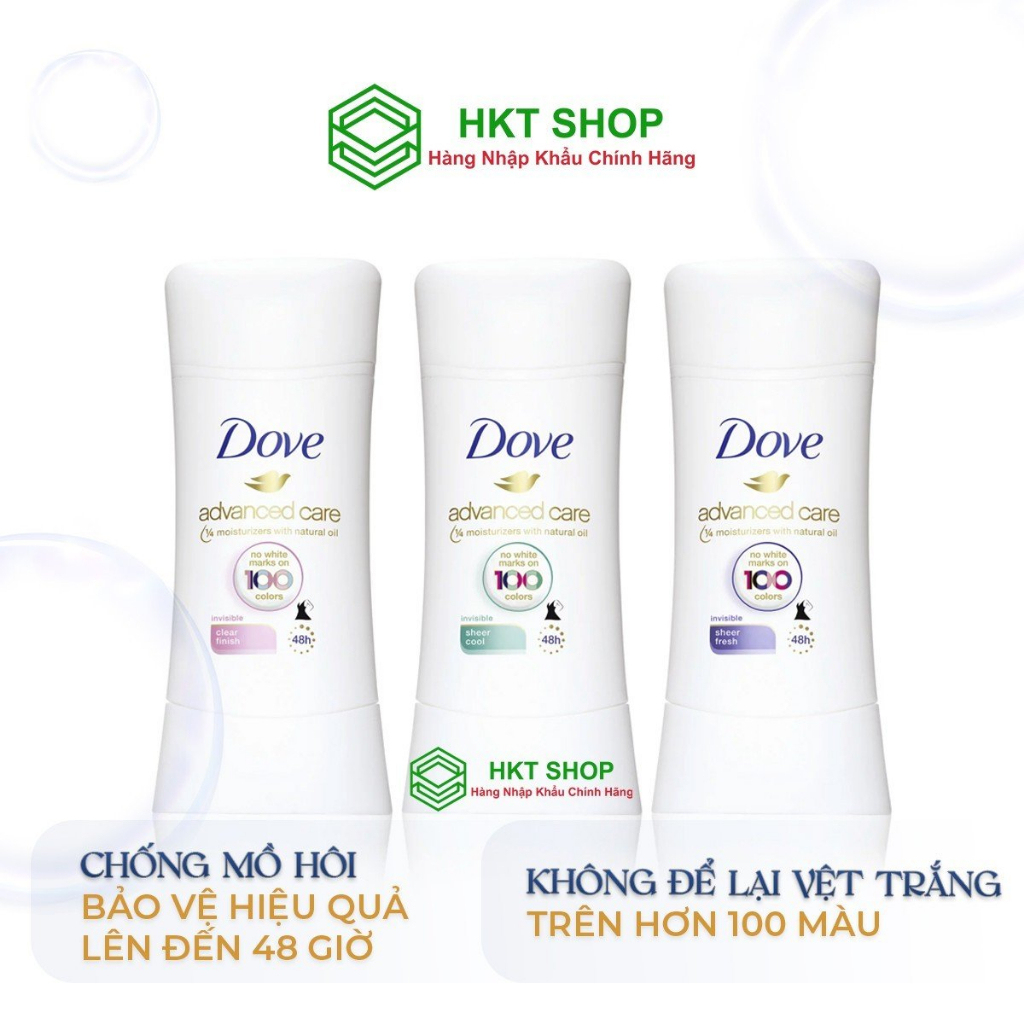 Lăn khử mùi nữ Dove dạng sáp 74g, Dưỡng da cánh sáng mịn_HKT Shop