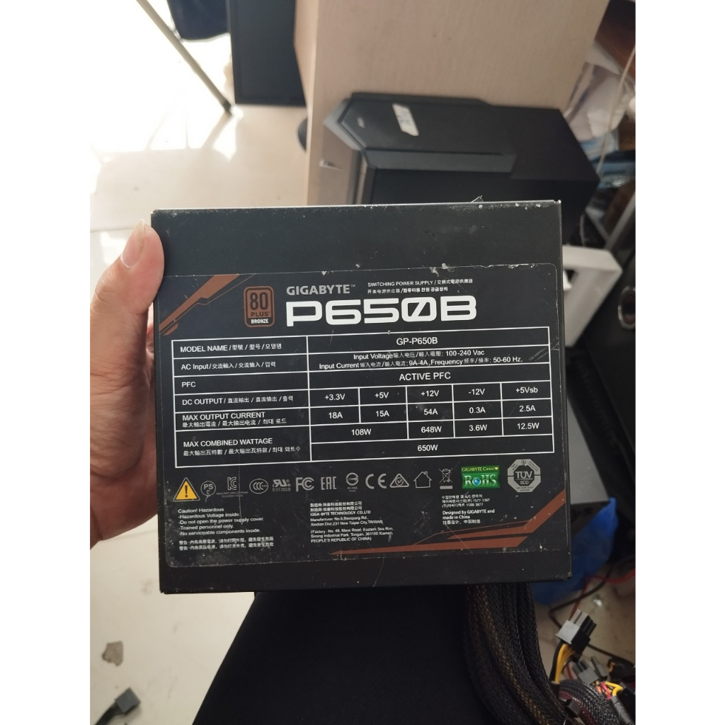 Nguồn GIGABYTE 650W 80PLUS/ Chính hãng đã qua sử dụng