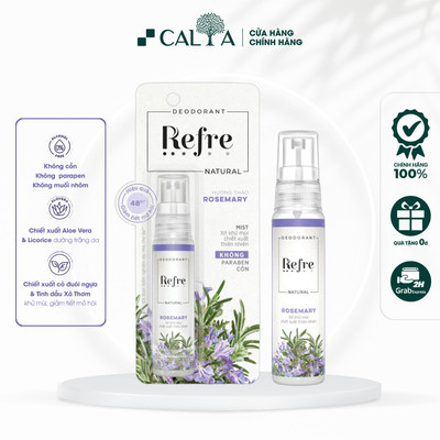 Xịt Khử Mùi Refre Hương Thảo Dưỡng Trắng Vùng Da Dưới Tay, Hương Tự Nhiên - Refre Natural Mist 30ml