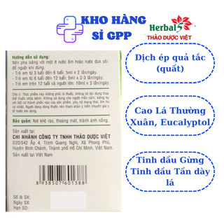 Hati-tux syrup hộp 20 gói x 5ml - Dùng cho trẻ từ 3 tuổi trở lên