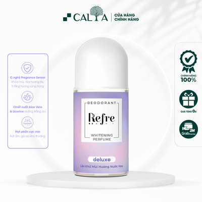 Lăn Khử Mùi Hương Sang Trọng Màu Tím, Dưỡng Trắng, Hương Nước Hoa - Refre Whitening Roll-on 40ml