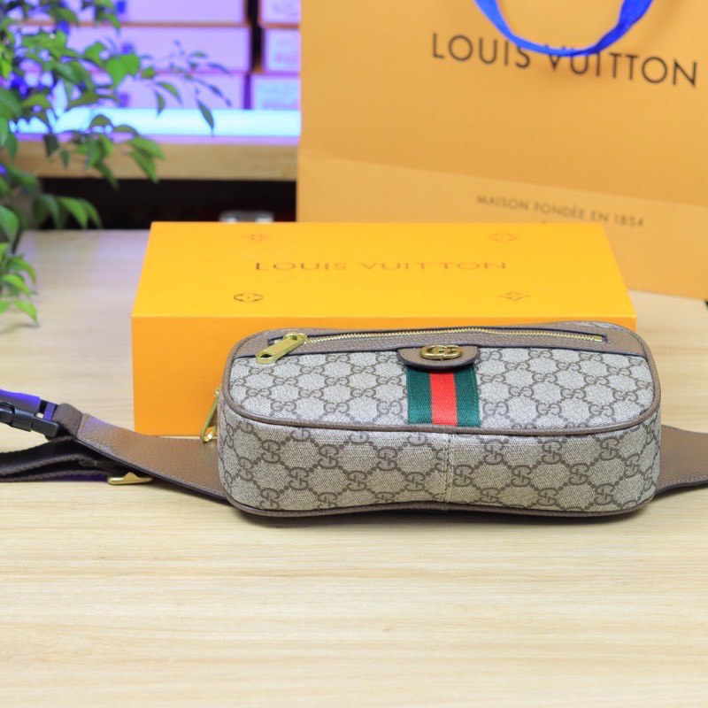 Túi Đeo Bụng Ngực GD Fullbox Họa Tiết Monogram Khóa Trước Da Bê