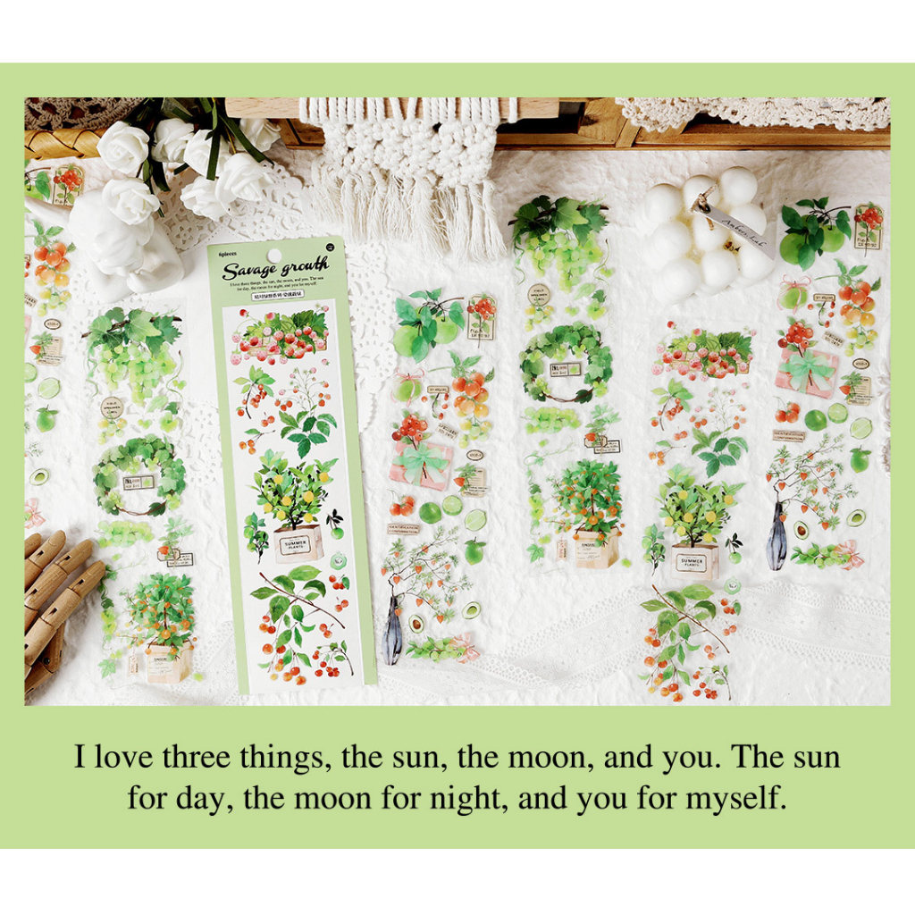 STI114 Hình dán Savage growth xanh lá set 6 miếng