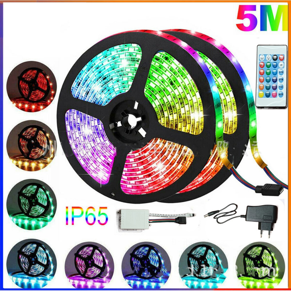 dây led 5m RGB đổi màu có điều khiển từ xa,đèn led tiktok đổi màu 5V