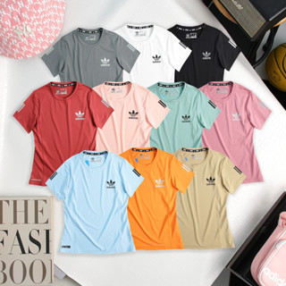 Áo thun thể thao nữ cổ tròn sọc vai, thun lạnh chính phẩm co giãn 4 chiều hàng loại I cao cấp đủ size M -2XL(40-75kg)