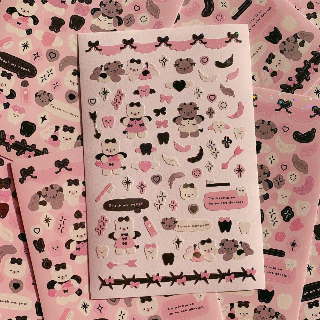 Zanmo hình dán sticker gấu malang hàn quốc dễ thương decor toploader