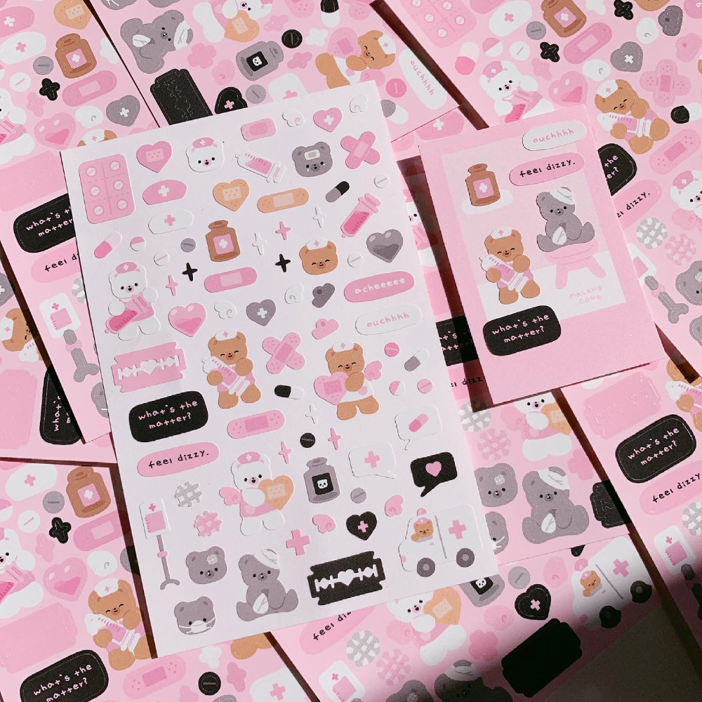Zanmo hình dán sticker gấu malang hàn quốc dễ thương decor toploader
