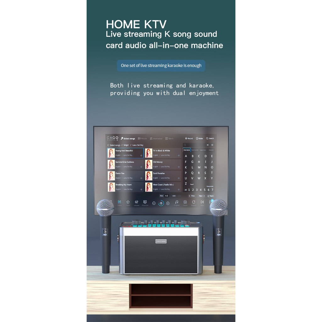 Loa Karaoke Bluetooth SY9 Hát Karaoke, Livestream, Tích Hợp SoundCard SY9, 25 Hiệu Ứng Giả Giọng, Kèm 2 Micro Không Dây