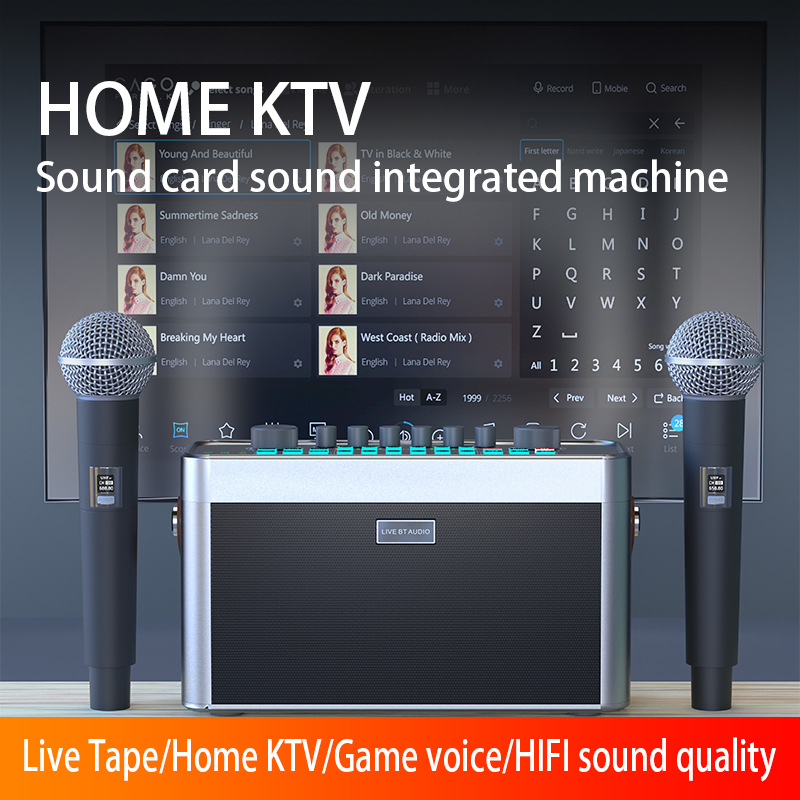 Loa Karaoke Bluetooth SY9 Hát Karaoke, Livestream, Tích Hợp SoundCard SY9, 25 Hiệu Ứng Giả Giọng, Kèm 2 Micro Không Dây