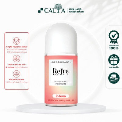 Lăn Khử Mùi Refre Hương Tình Yêu, Dưỡng Trắng, Hương Nước Hoa - Refre Whitening Roll-on 40ml