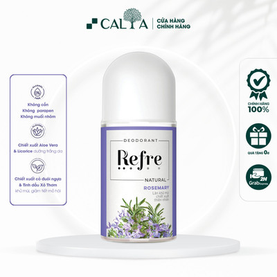Lăn Khử Mùi Refre Hương Thảo, Dưỡng Trắng, Hương Tự Nhiên - Refre Natural Roll-on 40ml