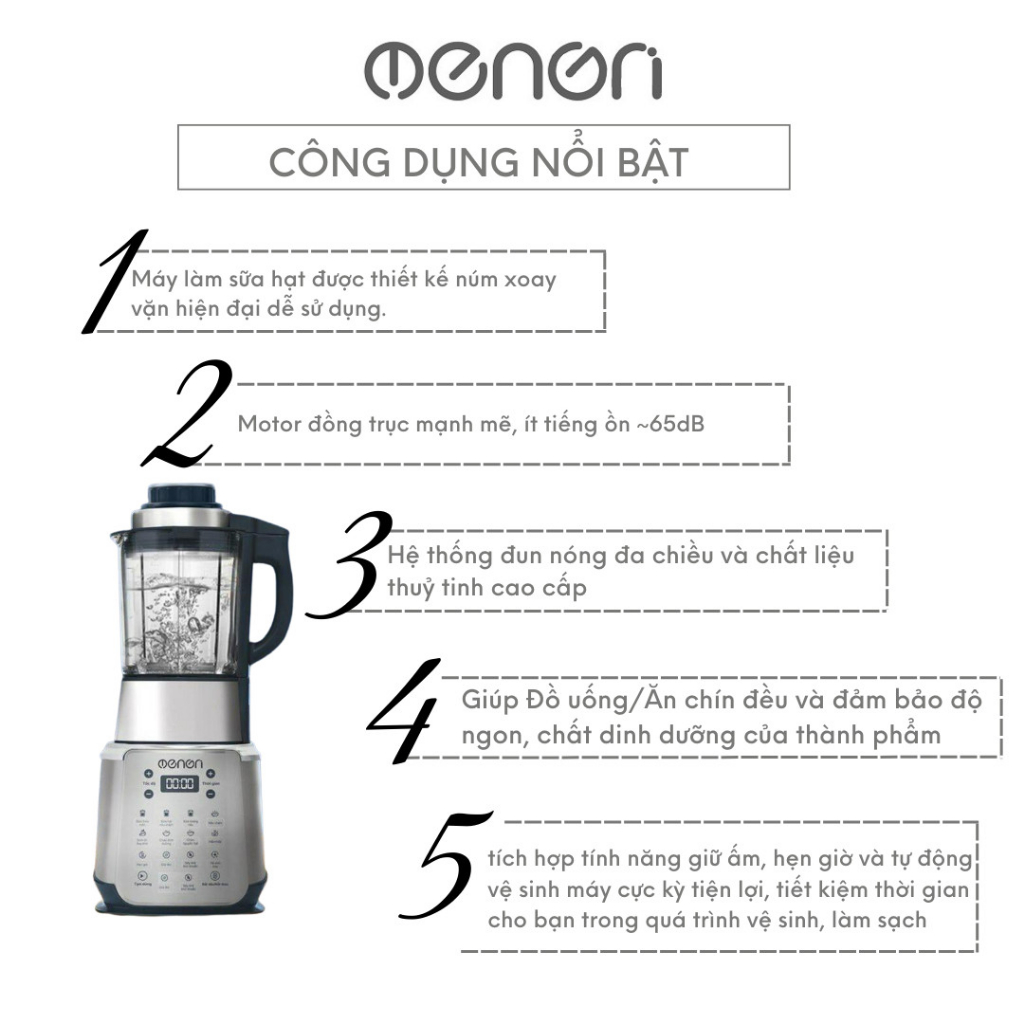 Máy Xay Sữa Hạt OENON Nấu Đa Năng 1750ml - Tặng Kèm 3 Lưới Dao INOX304