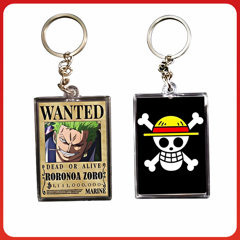 Móc khóa One Piece truy nã chất liệu Mica tùy chọn các mẫu