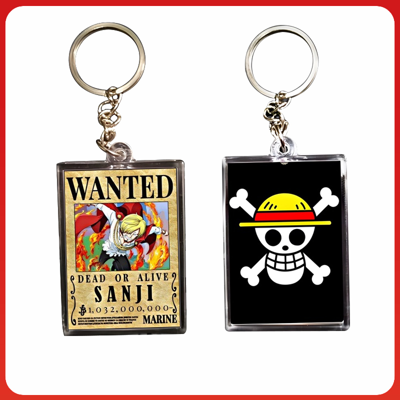 Móc khóa One Piece truy nã chất liệu Mica tùy chọn các mẫu