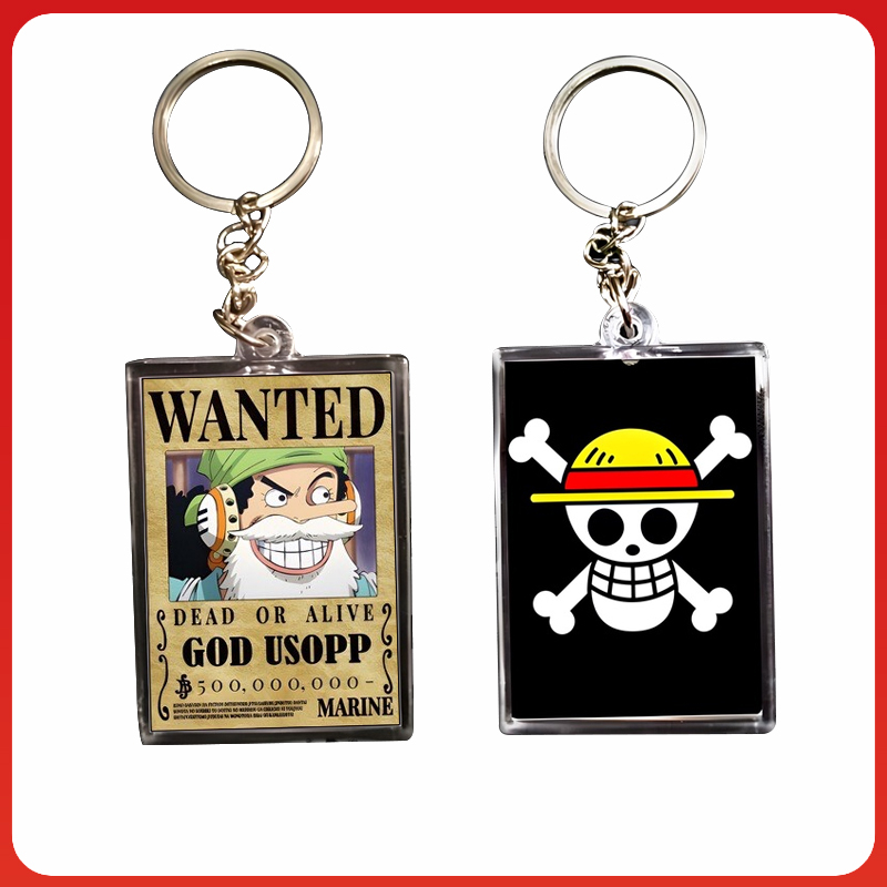 Móc khóa One Piece truy nã chất liệu Mica tùy chọn các mẫu